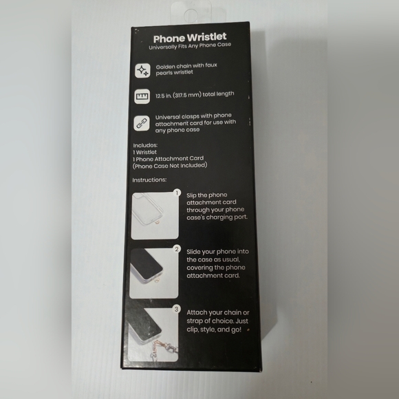 Gold & Pearls Chain Phone Wristlet Universal Clasp Works With Any Phone Case - Picture 2 of 2